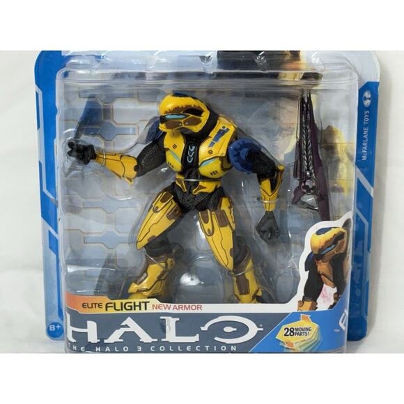 Halo 3 Elite Flight New Armor Action Figure New Sealed Mcfarlane 2010 Yellow - Picture 3 of 9